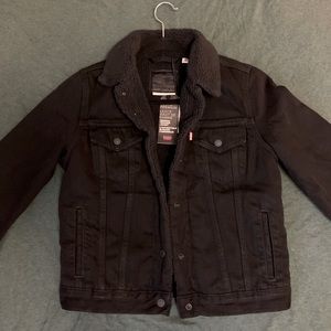 Levi’s Black Sherpa Lined Denim Jacket